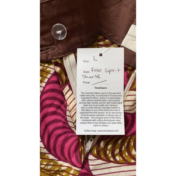 High Waist Women Shorts - Pink and Brown - Picture 6 of 9